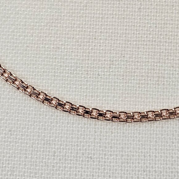 Italian New 925 Sterling Silver Bismark Rose Gold Single Strand Chain Necklace - Picture 2 of 5